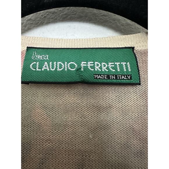 CLAUDIO FERRETTI vintage floral knit cardigan sweater size M Wool & Lana Italy - Picture 10 of 10